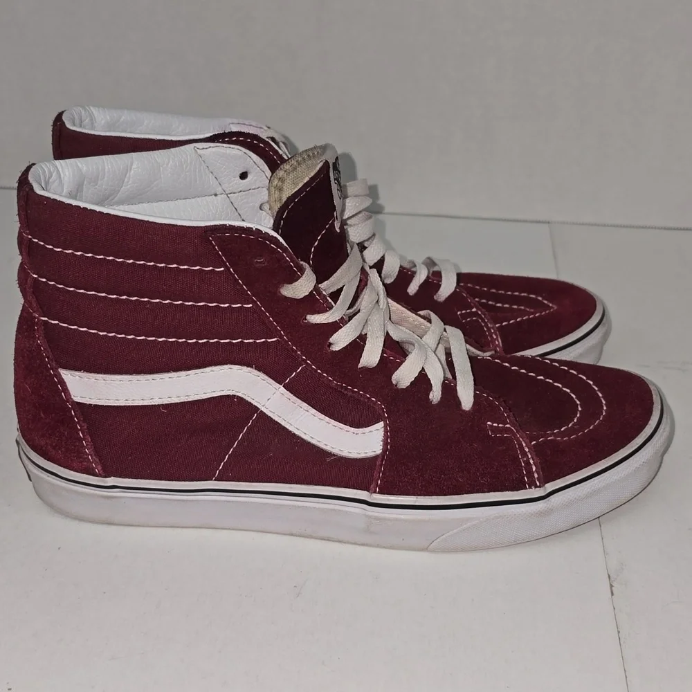 Vans SK8-Hi Sneakers Color Burgundy Canvas Suede Mens Size 9 Womens Size 10.5 - Picture 6 of 15